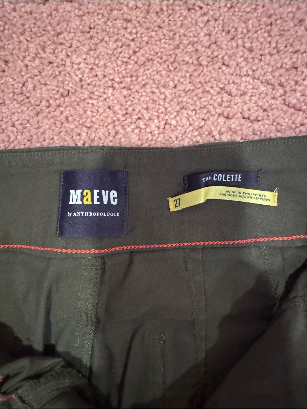 Maeve Wide-Leg Dark Green Chinos - Picture 3 of 3